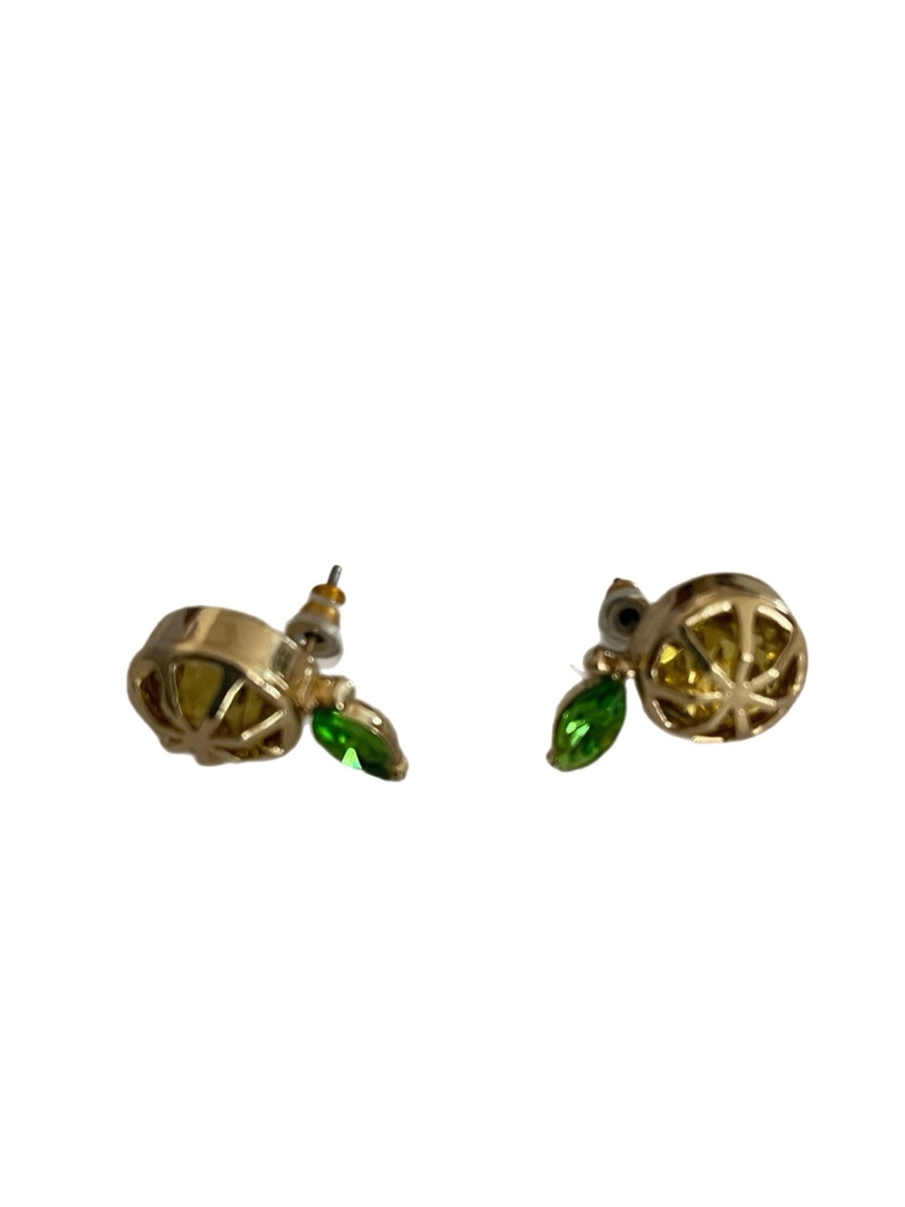 Betsey Johnson Gold-Tone Stud Earrings with Green Crystal Drops